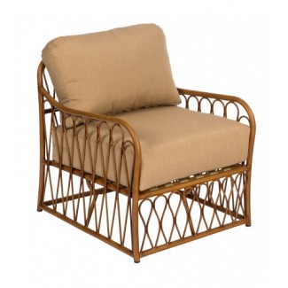 Cane S650011 Aluminum Bamboo Outdoor Upholstered Restauarnt Hotel Lounge Seating Arm Chair